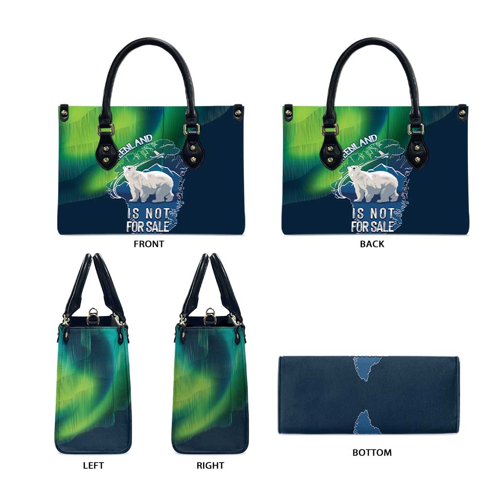 Greenland Is Not For Sale Leather Bag Arctic Aurora Borealis