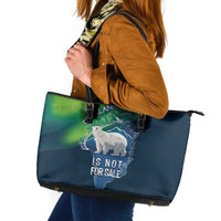 Greenland Is Not For Sale Leather Tote Bag Arctic Aurora Borealis