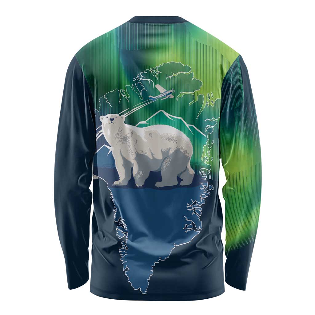 Greenland Is Not For Sale Long Sleeve Shirt Arctic Aurora Borealis