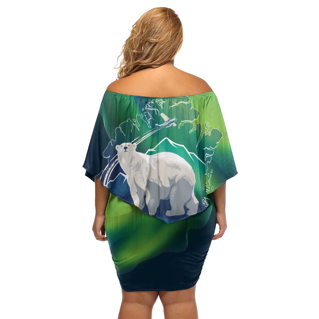 Greenland Is Not For Sale Off Shoulder Short Dress Arctic Aurora Borealis