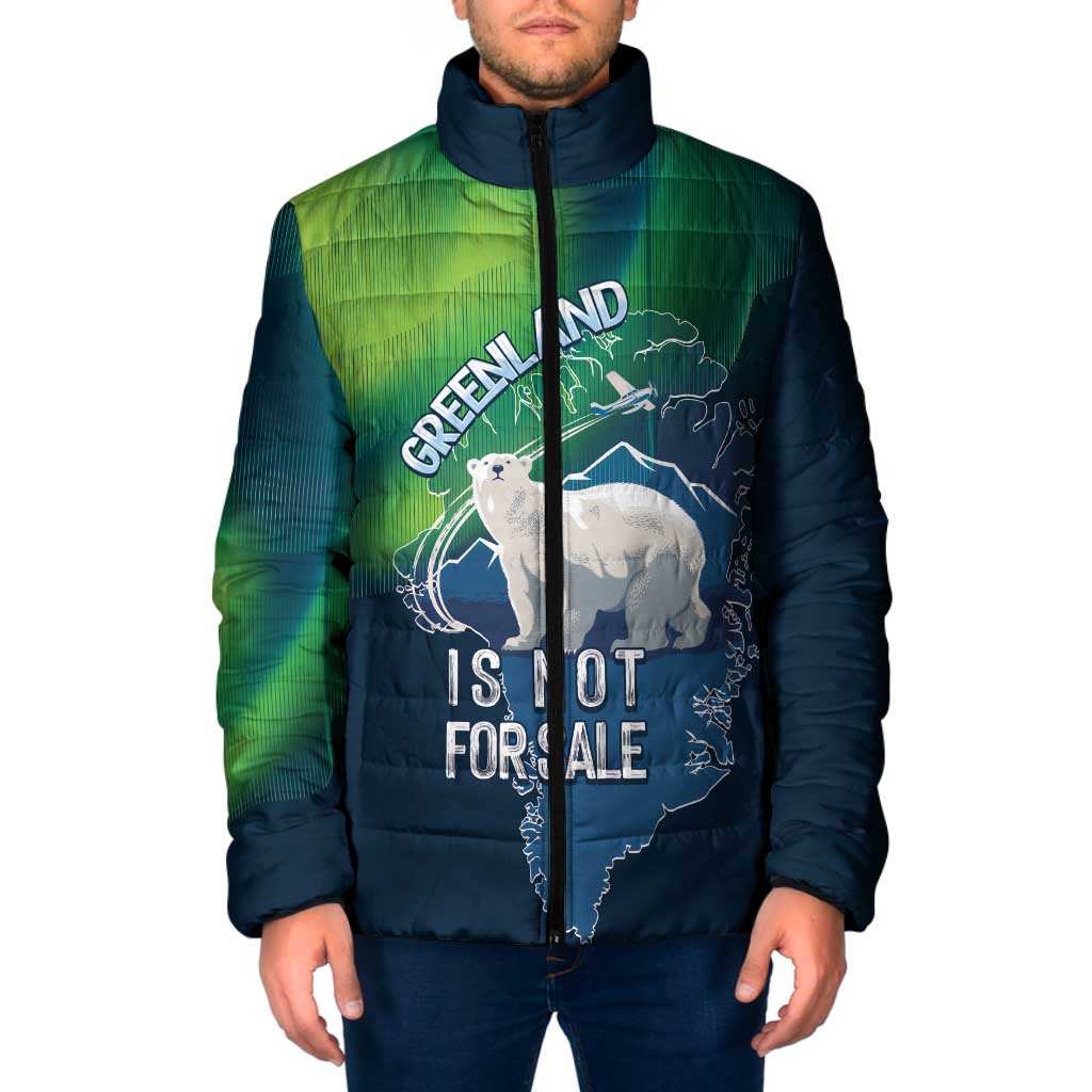 Greenland Is Not For Sale Padded Jacket Arctic Aurora Borealis