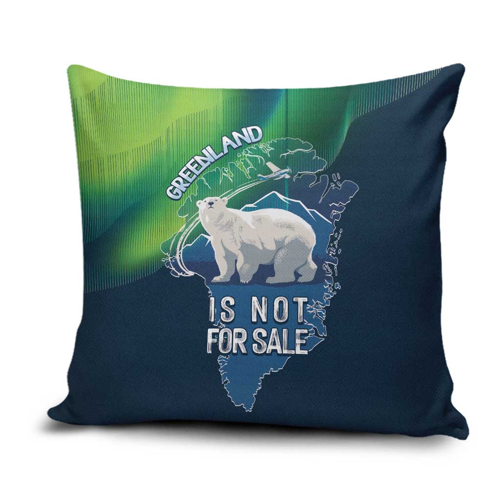 Greenland Is Not For Sale Pillow Cover Arctic Aurora Borealis