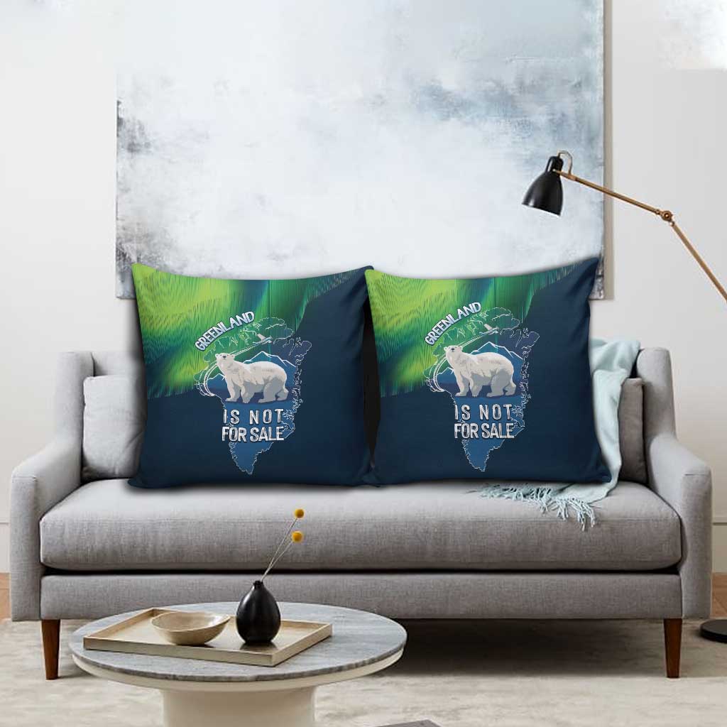 Greenland Is Not For Sale Pillow Cover Arctic Aurora Borealis