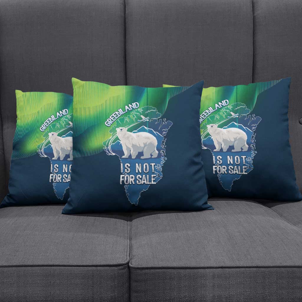Greenland Is Not For Sale Pillow Cover Arctic Aurora Borealis