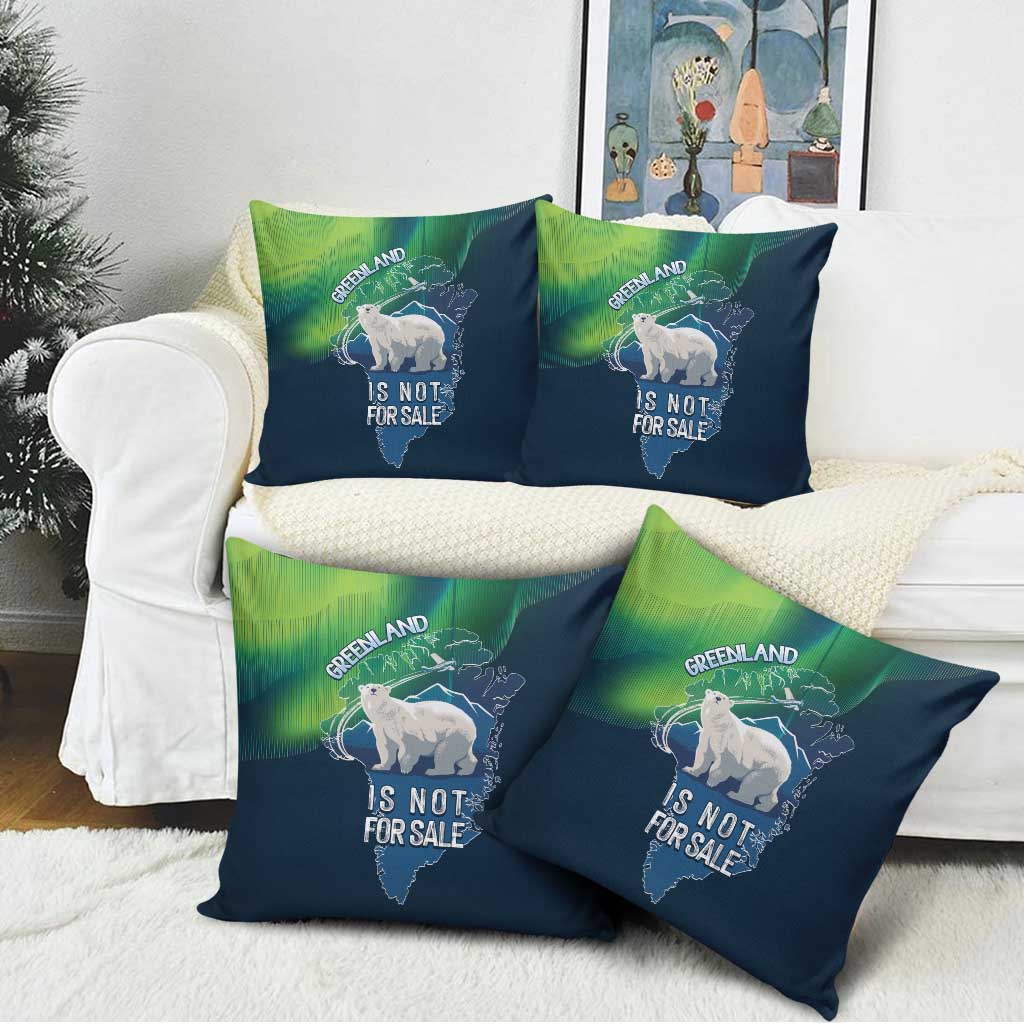 Greenland Is Not For Sale Pillow Cover Arctic Aurora Borealis