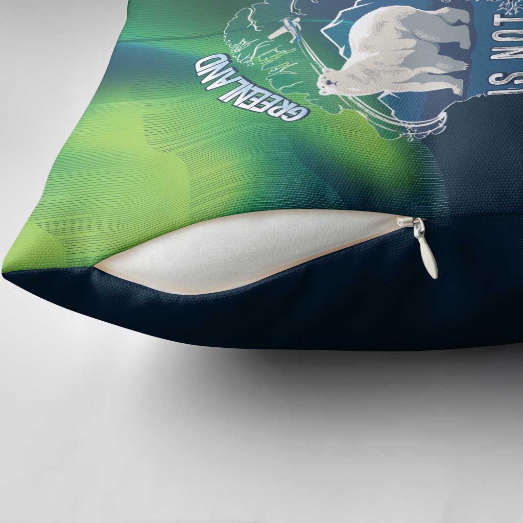 Greenland Is Not For Sale Pillow Cover Arctic Aurora Borealis