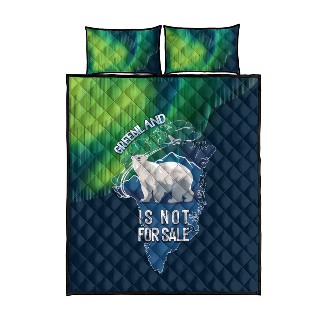 Greenland Is Not For Sale Quilt Bed Set Arctic Aurora Borealis