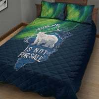 Greenland Is Not For Sale Quilt Bed Set Arctic Aurora Borealis