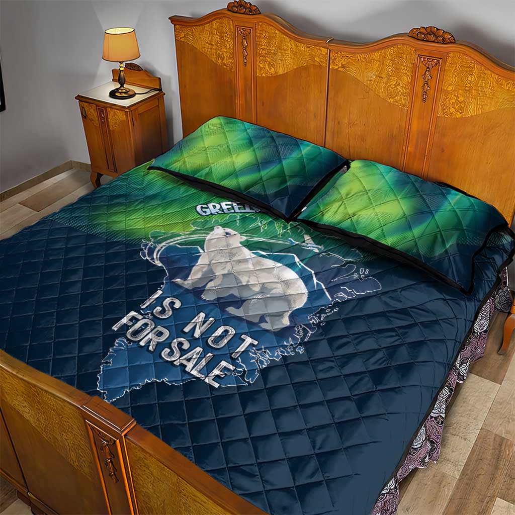 Greenland Is Not For Sale Quilt Bed Set Arctic Aurora Borealis