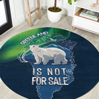 Greenland Is Not For Sale Round Carpet Arctic Aurora Borealis