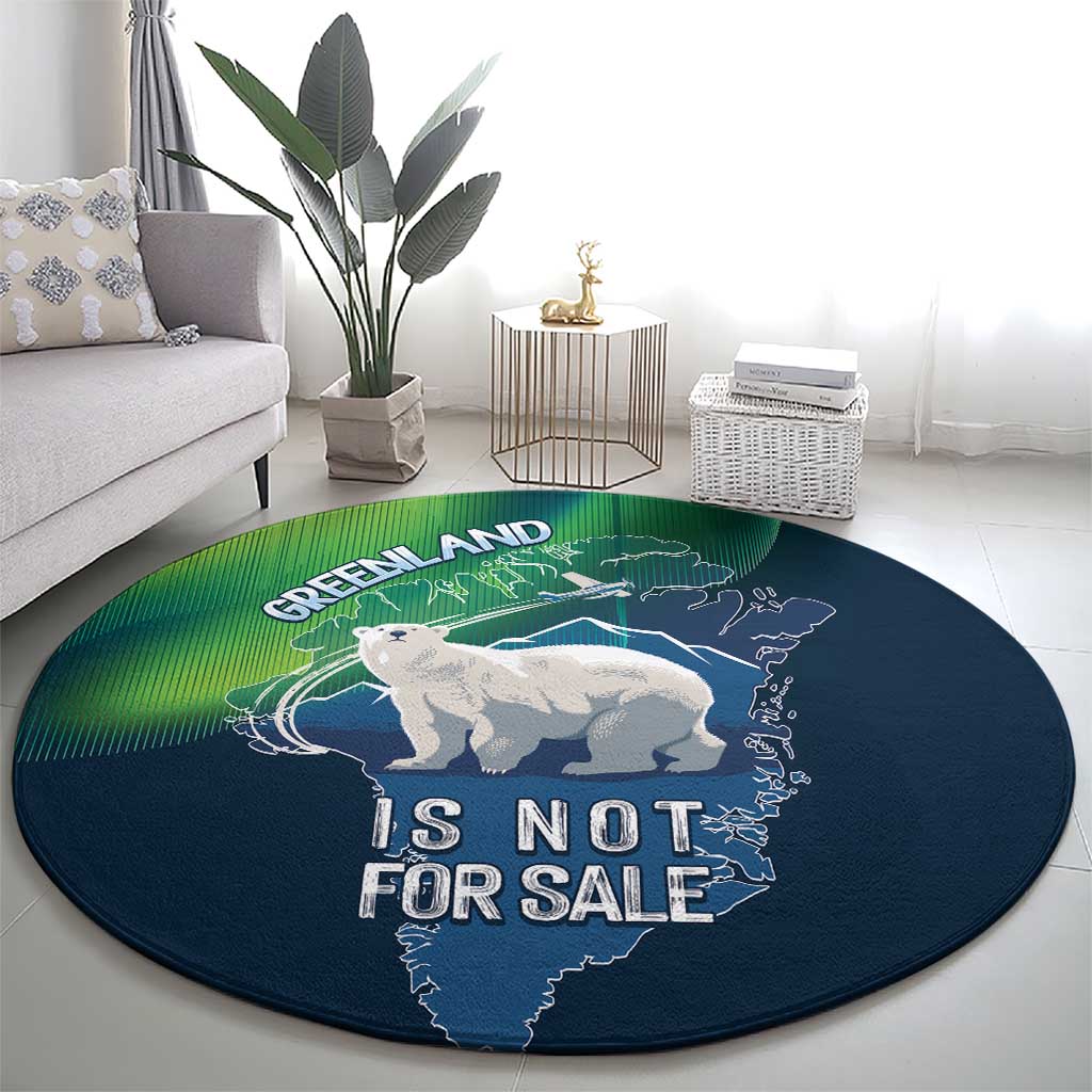 Greenland Is Not For Sale Round Carpet Arctic Aurora Borealis