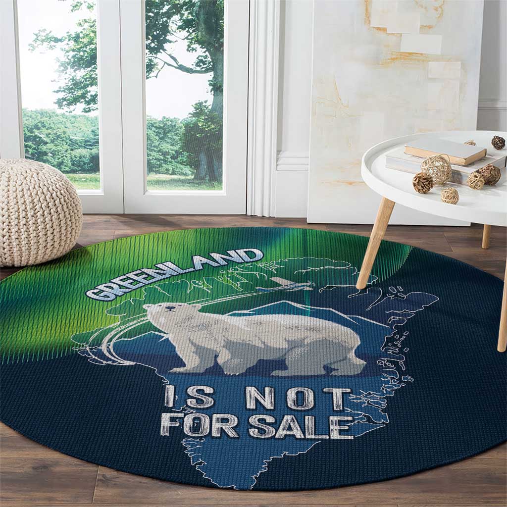 Greenland Is Not For Sale Round Carpet Arctic Aurora Borealis