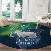 Greenland Is Not For Sale Round Carpet Arctic Aurora Borealis