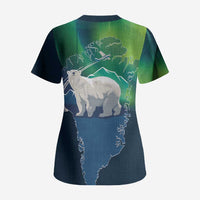Greenland Is Not For Sale Scrub Top Arctic Aurora Borealis