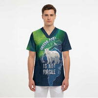 Greenland Is Not For Sale Scrub Top Arctic Aurora Borealis