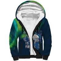 Greenland Is Not For Sale Sherpa Hoodie Arctic Aurora Borealis