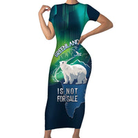 Greenland Is Not For Sale Short Sleeve Bodycon Dress Arctic Aurora Borealis