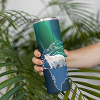Greenland Is Not For Sale Skinny Tumbler Arctic Aurora Borealis