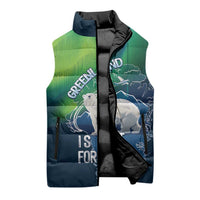 Greenland Is Not For Sale Sleeveless Puffer Jacket Arctic Aurora Borealis
