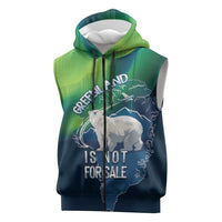 Greenland Is Not For Sale Sleeveless Zip Hoodie Arctic Aurora Borealis