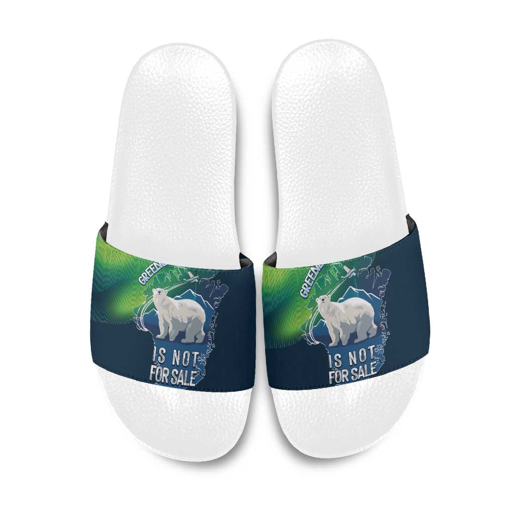 Greenland Is Not For Sale Slide Sandals Arctic Aurora Borealis