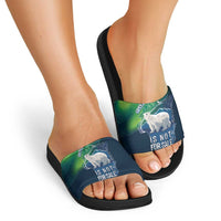 Greenland Is Not For Sale Slide Sandals Arctic Aurora Borealis