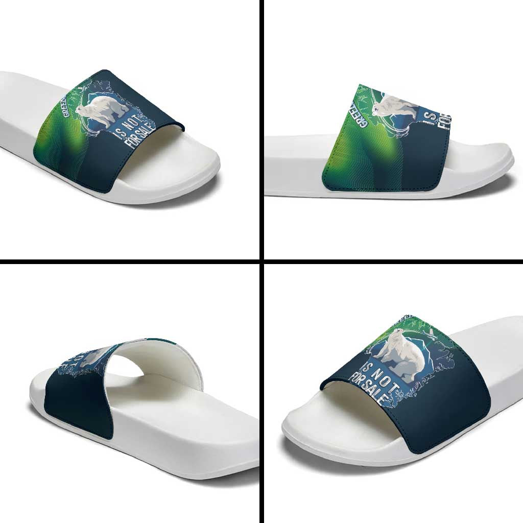 Greenland Is Not For Sale Slide Sandals Arctic Aurora Borealis