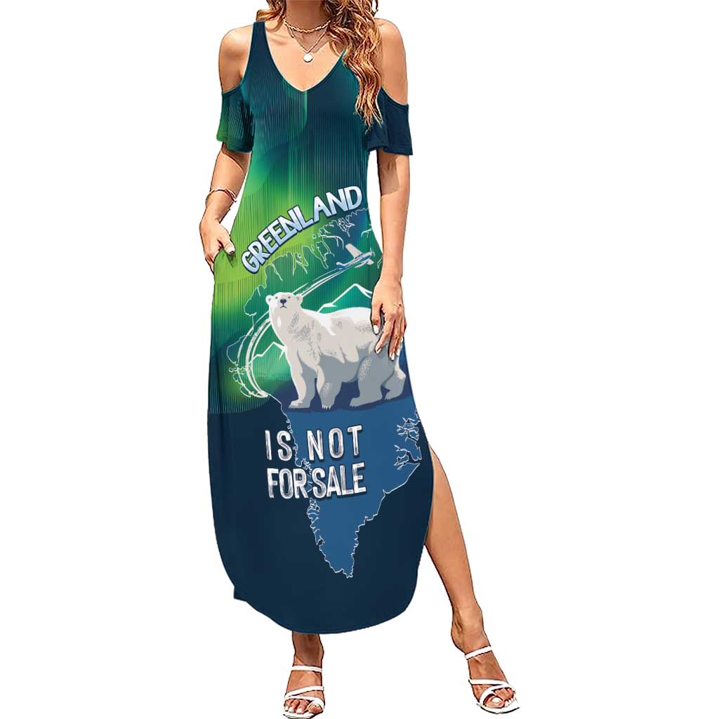 Greenland Is Not For Sale Summer Maxi Dress Arctic Aurora Borealis