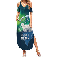 Greenland Is Not For Sale Summer Maxi Dress Arctic Aurora Borealis