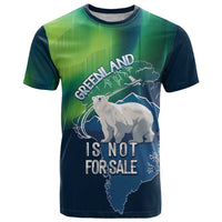 Greenland Is Not For Sale T Shirt Arctic Aurora Borealis
