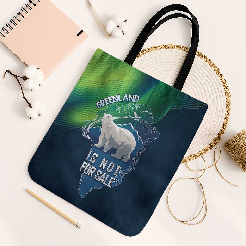 Greenland Is Not For Sale Tote Bag Arctic Aurora Borealis