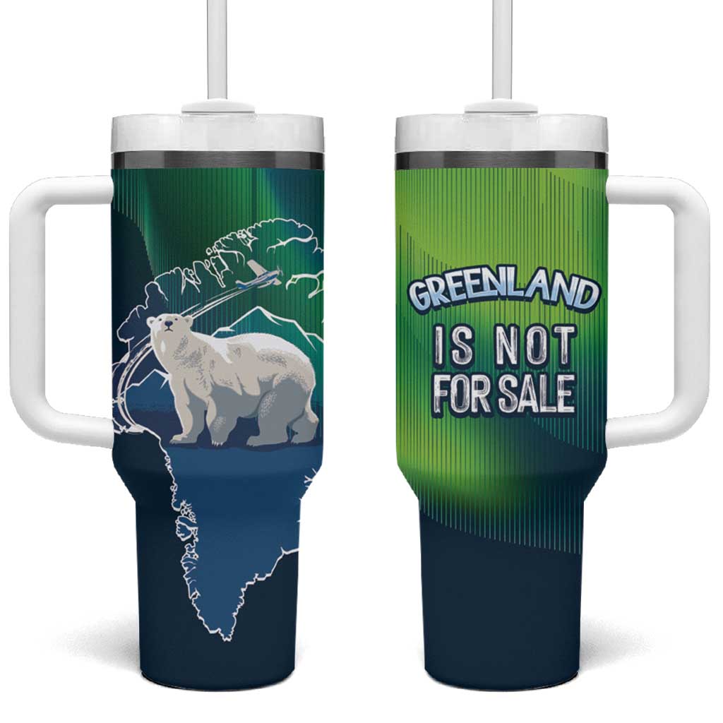 Greenland Is Not For Sale Tumbler With Handle Arctic Aurora Borealis