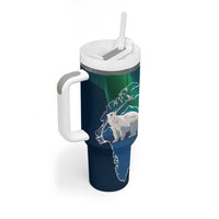 Greenland Is Not For Sale Tumbler With Handle Arctic Aurora Borealis