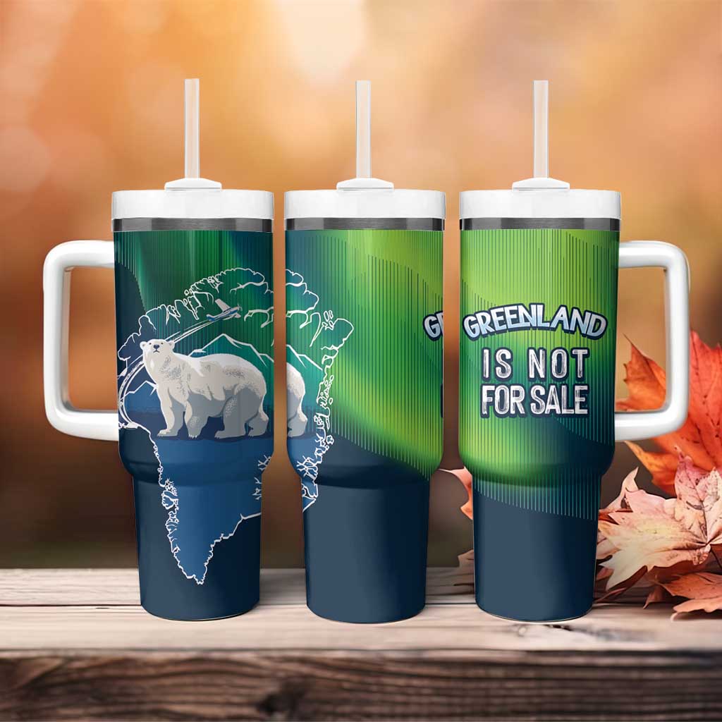 Greenland Is Not For Sale Tumbler With Handle Arctic Aurora Borealis