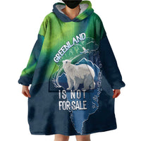 Greenland Is Not For Sale Wearable Blanket Hoodie Arctic Aurora Borealis