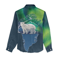 Greenland Is Not For Sale Women Casual Shirt Arctic Aurora Borealis