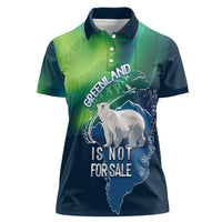 Greenland Is Not For Sale Women Polo Shirt Arctic Aurora Borealis