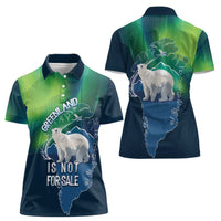 Greenland Is Not For Sale Women Polo Shirt Arctic Aurora Borealis