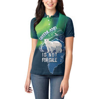 Greenland Is Not For Sale Women Polo Shirt Arctic Aurora Borealis