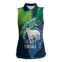 Greenland Is Not For Sale Women Sleeveless Polo Shirt Arctic Aurora Borealis