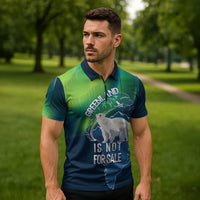 Greenland Is Not For Sale Zipper Polo Shirt Arctic Aurora Borealis