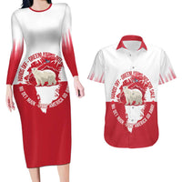 Nu Det Nuuk Greenland Not For Sale Couples Matching Long Sleeve Bodycon Dress and Hawaiian Shirt