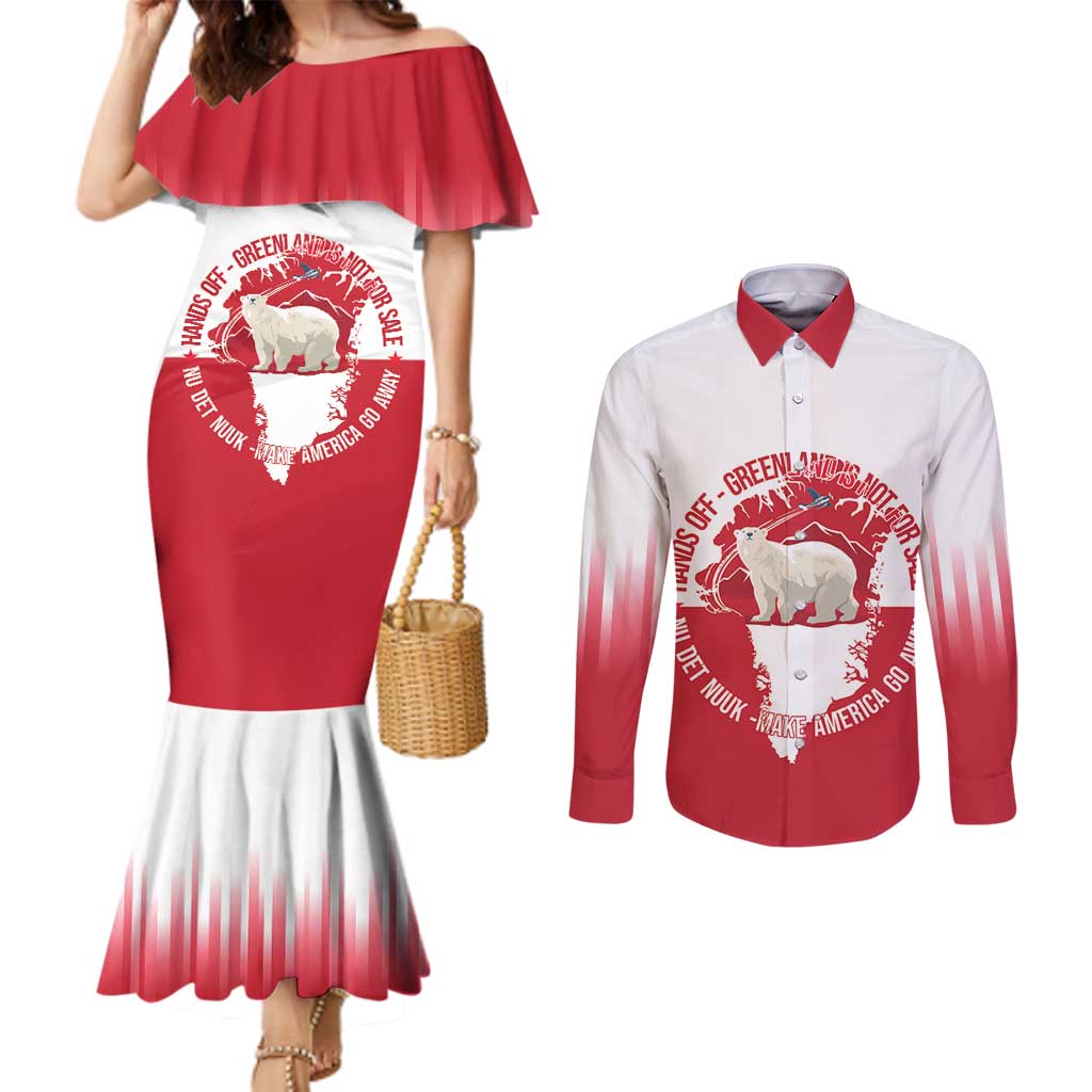Nu Det Nuuk Greenland Not For Sale Couples Matching Mermaid Dress and Long Sleeve Button Shirt