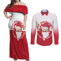 Nu Det Nuuk Greenland Not For Sale Couples Matching Off Shoulder Maxi Dress and Long Sleeve Button Shirt