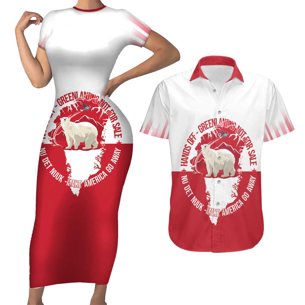 Nu Det Nuuk Greenland Not For Sale Couples Matching Short Sleeve Bodycon Dress and Hawaiian Shirt