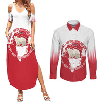 Nu Det Nuuk Greenland Not For Sale Couples Matching Summer Maxi Dress and Long Sleeve Button Shirt