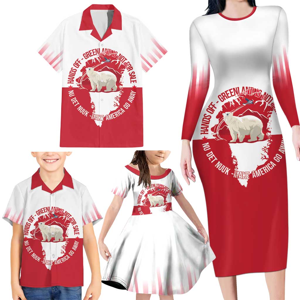 Nu Det Nuuk Greenland Not For Sale Family Matching Long Sleeve Bodycon Dress and Hawaiian Shirt