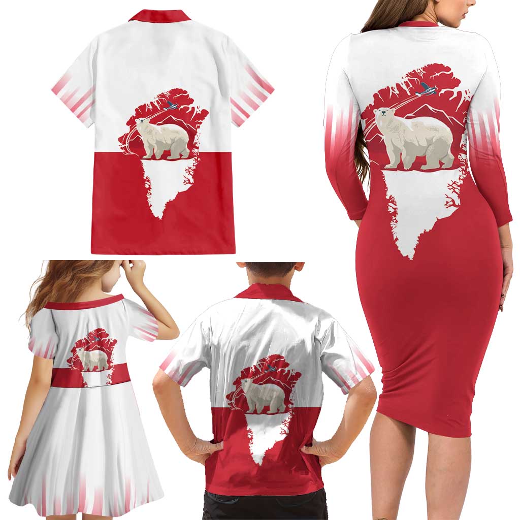 Nu Det Nuuk Greenland Not For Sale Family Matching Long Sleeve Bodycon Dress and Hawaiian Shirt