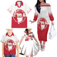 Nu Det Nuuk Greenland Not For Sale Family Matching Off The Shoulder Long Sleeve Dress and Hawaiian Shirt