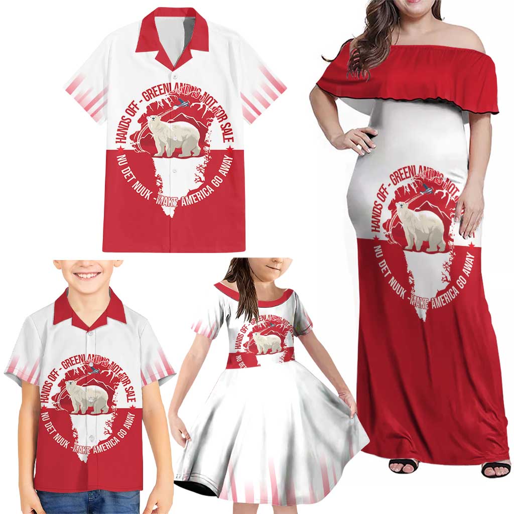 Nu Det Nuuk Greenland Not For Sale Family Matching Off Shoulder Maxi Dress and Hawaiian Shirt